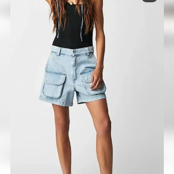 NWT AGOLDE Net Sustain Vida Organic Denim Shorts, Size 27